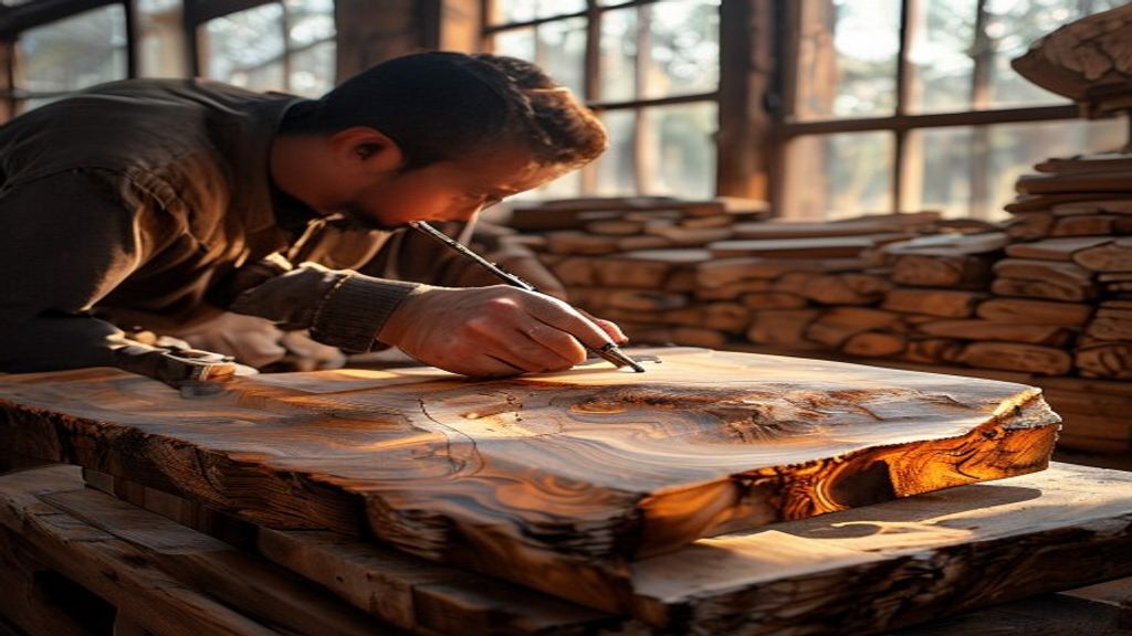 Sonokeling wood dengan serat halus dan warna coklat kemerahan, menonjolkan keanggunan furnitur klasik.